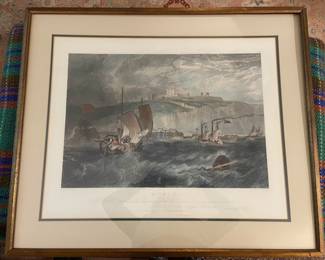 A425 Framed antique hand colored engraving “Dover” $75