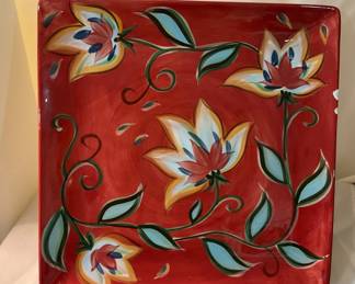 D-525. Slight chip 13x13 decorative platter $8