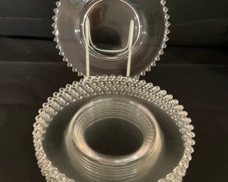 B108 set of 8 Imperial glass “Candlewick” clear glass serving plates $25