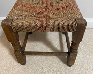 U 815. Vintage woven rush seat stool $35