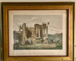 A763 “Tempio Detta Della Sibilla Creduto do Vesta in Tivoli” hand colored engraving 15” x 12” $85
Set of 4 $300