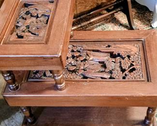 Vintage Chinese Hand carved End Table