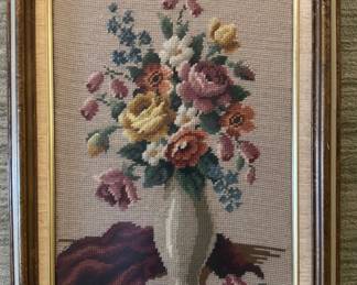 Vintage Framed Needlepoint