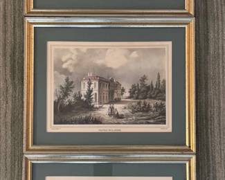 Set of 3 C. Motte Framed Lithographs