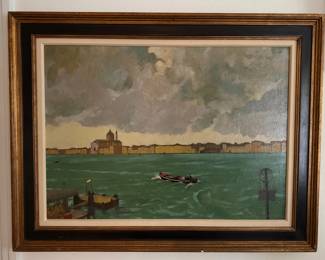 "Storm Over Giudecca" by Robert Morgan marked Venice