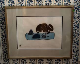 "Gathering Shellfish" 36/50 Stonecut & Stencil