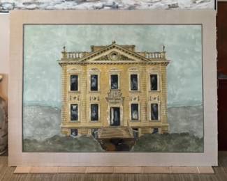 46"x61" Matted Yellow House Original