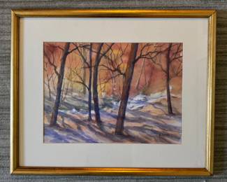"Leaves of Flame" Robert E. Bochat Watercolor Signed