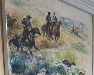 John August Groth Watercolor & Ink Signed