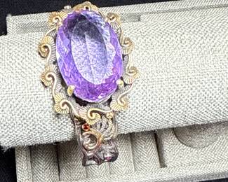 SILVER BRACELET WITH AMYTHIST