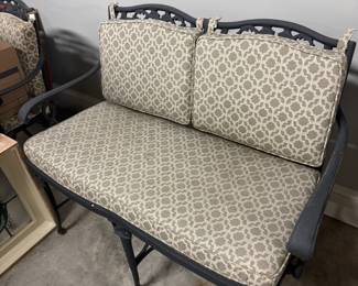 Metal outdoor loveseat