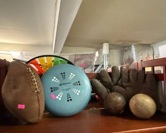 Vintage baseball and football