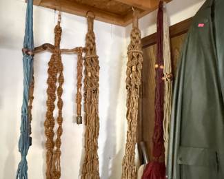 Vintage macrame plant hangers