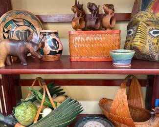 Southwest pottery, baskets, masks