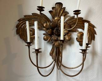 Magnificent tole wall candelabra $ 900. Originally $1800, 50 years ago.