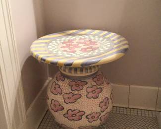 Garden seat or side table. Add a piece of glass to it, to make a bigger side table. Beautiful Myrtle pattern, in perfect condition $650