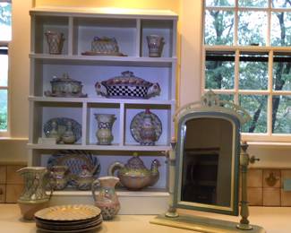 One of a kind painted standing mirror, by Richard MacKenzie Childs $100