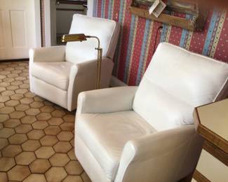 2 Leather recliners, gently used. One of them rocks and reclines. $800 the pair.