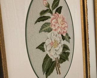 Framed Floral Needlepoints