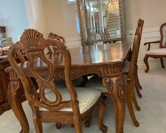 Ornately Carved French Provincial Style Dining Set