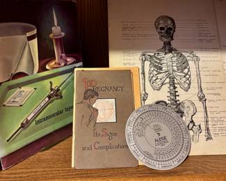 Intramuscular Injections Published by Wyeth Laboratories, Pregnancy: Its Signs and Complications Booklet, Anatomical Drawing of a Human Skeleton, Alesse Pregnancy and Ovulation Calculator