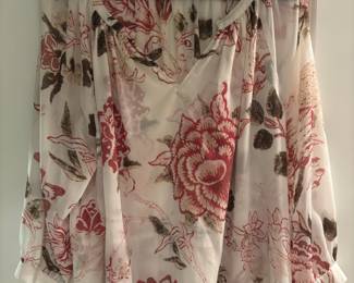 Lucky Brand White & Red Floral Blouse – Size 2X
