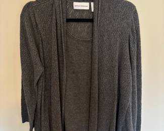 Alfred Dunner Grey Cardigan Sweater