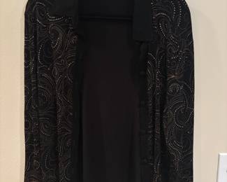 Vikki Vi Black Cardigan with Rhinestone Design