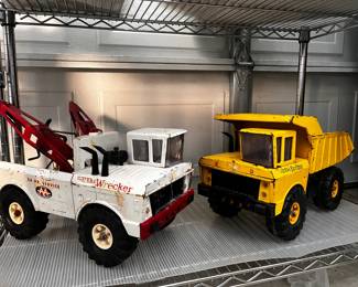 1960s Tonka Wrecker Tow Truck, 1970s Tonka Dump Truck