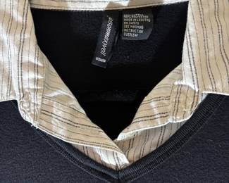 Jasonmaxwell Black Shirt with White/Black Striped Undershirt