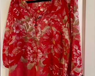 Avenue Red Floral Blouse – Size 18/20