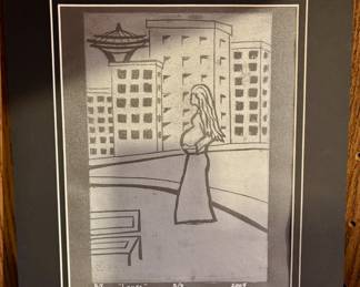 2004 Matted Etching "Laura" by B.Y.