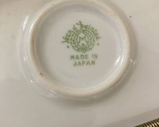 Hand Painted Rose Design Double Handled Plate - Made in Japan