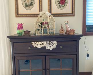 Traditional Style Buffet with Double Glass Front Doors