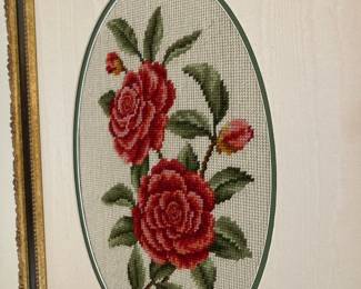 Framed Floral Needlepoints