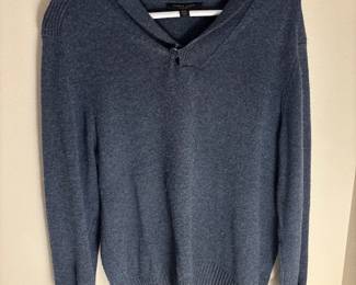 Pronto Uomo Men's 100% Wool Blue V Neck Sweater – Size XXL