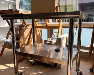 Rolling stainless steel cart