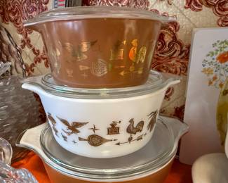 Pyrex “Early American” Lidded Casserole Dishes
