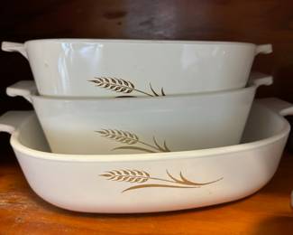 Corning Ware "Golden Wheat" Casserole Dishes