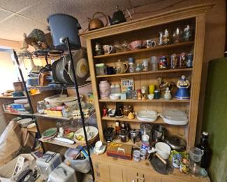 Kitchen items dishes cup glasses pots pans