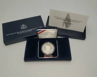 Lot 1199 2000 US Mint Leif Ericson Millennium Commerative Coin Silver Dollar Proof