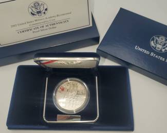 Lot 1160 2002 US Mint US Military Academy Bicentennial Commortive Silver Proof Coin