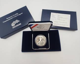 Lot 1189 2006 US Mint Benjamin Franklin Commerative Coin Program Scientist Silver Dollar Proof
