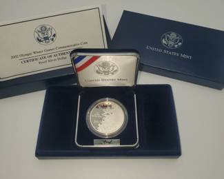 Lot 1198 2002 Olympic Winter Games Commerative Coin Program Proof Silver Dollar