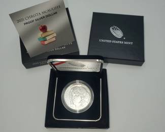 Lot 1184 2021 US Mint Christa McAuliffe Proof Silver Dollar