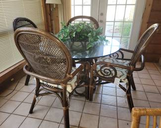 Bamboo dining table and chairs