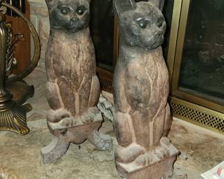 Pair of cat andirons