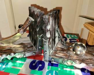 Medieval weapons bookends