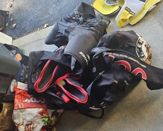 Complete goalie uniform. 