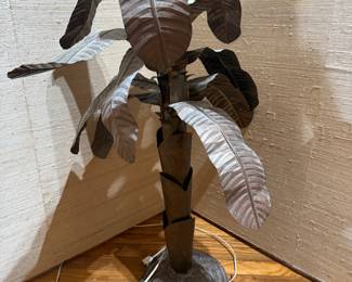 Vintage Brass Banana Tree Lamp